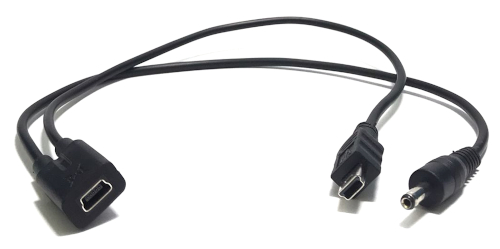 Mini USB 5 Pin Female to Mini USB 5 Pin Male + DC3.5 Short Cable